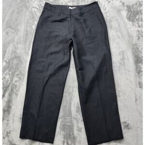 NEW Jennifer Eden Pants Womens 16 Black Ramie Rayon Blend Side Zip Tapered Leg